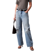 Calvin Klein Womens Wide Cuff Relaxed Jeans