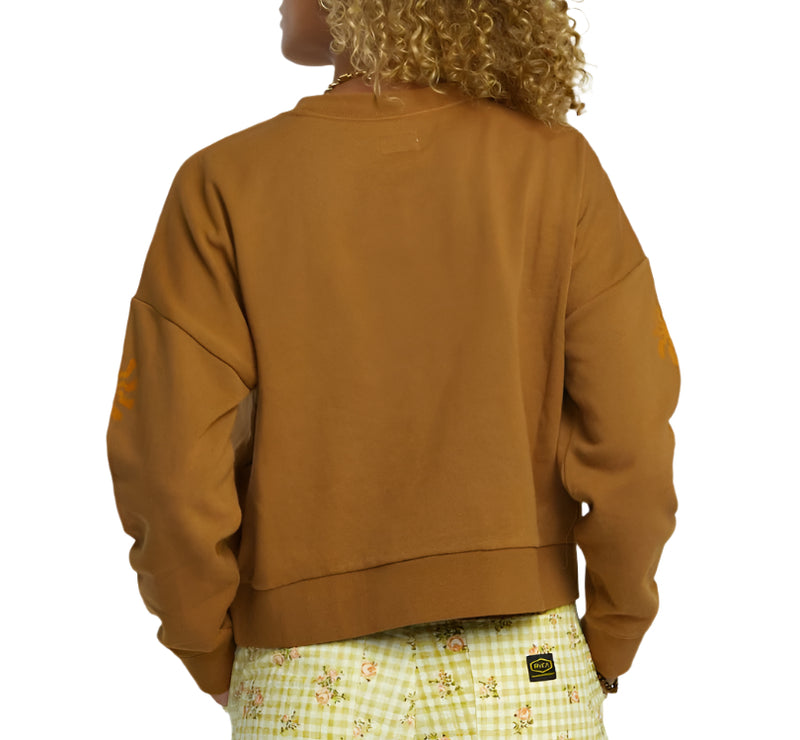 RVCA Womens Shine Pullover Cropped Sweatshirt