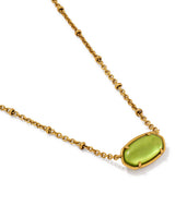 Kendra Scott Tiger Striped Elisa Vintage Gold Short Pendant Necklace - Green Mother of Pearl
