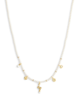 COACH Mini Cat Pearl Charms Necklace