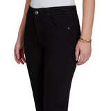 Ruby Road Womens Jet Black Cropped Girlfriend Jeans