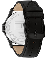 Tommy Hilfiger Mens Bruce 43mm Black Leather Strap Watch