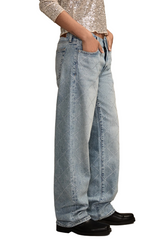 Lucky Brand Womens Lucky Legend Rhinestone Baggy Jeans