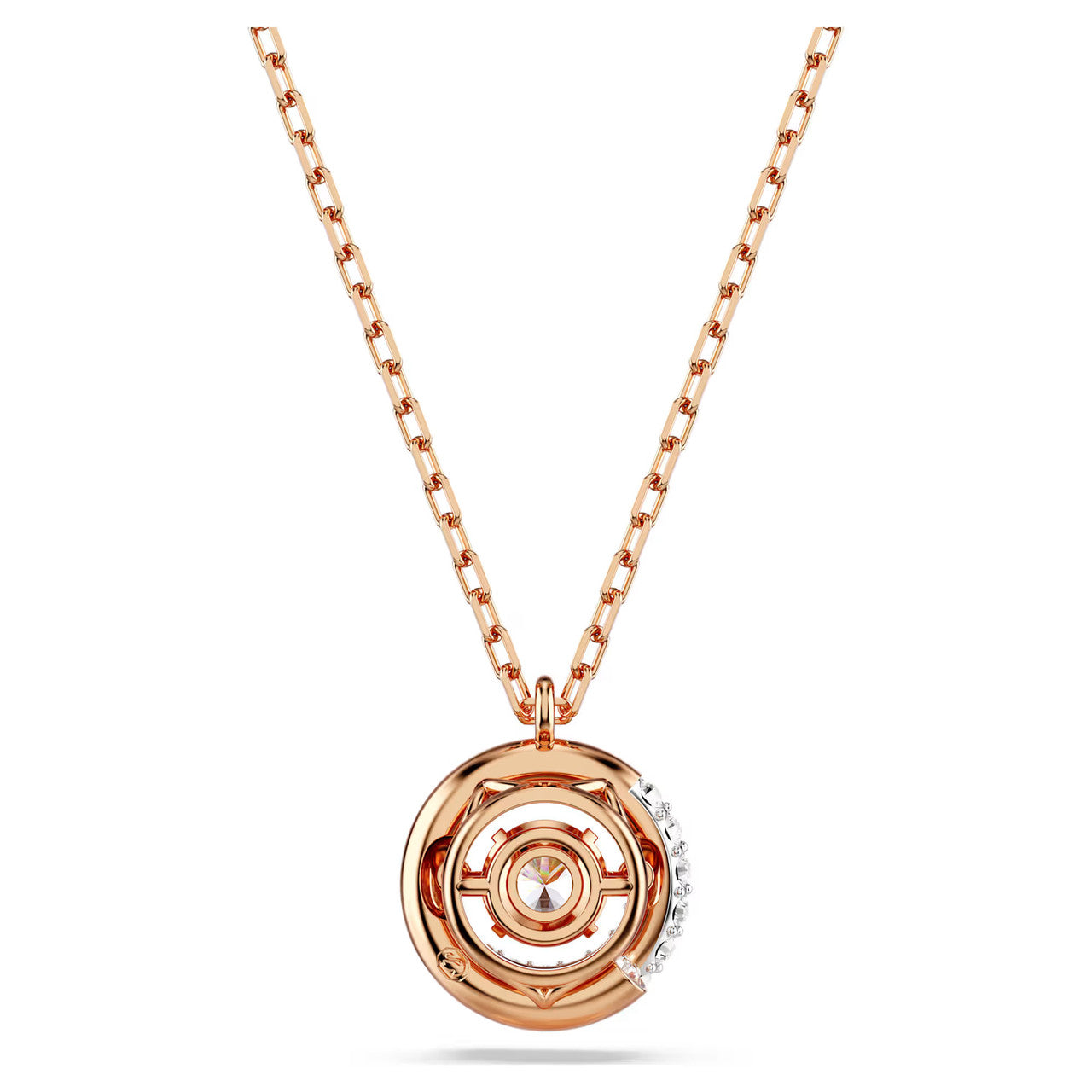 Swarovski Dextera Pendant Necklace - Round Cut, White, Rose Gold-Tone Plated