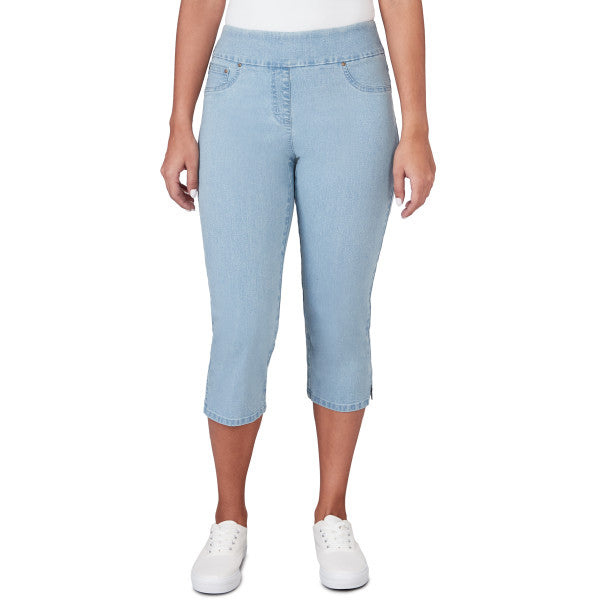 Ruby Ribbons Capri Ruby Rd. Womens Extra Stretch Pull-On Denim Capri Pants – ShopCGX