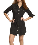 Lucky Brand Womens Denim Fitted Shirt Dress