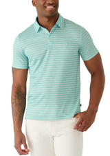 Nautic Mens Performance Stripe Polo Short Sleeve Shirt