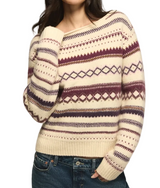 Lucky Brand Womens Fair Isle Crew Sweater