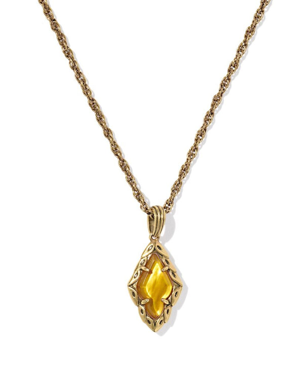 Kendra Scott Adeline Amber Illusion Short Pendant Necklace - Gold Plated