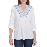 Ruby Rd. Womens Tab 3/4 Sleeve Top