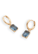 Lauren Ralph Lauren Gold Tone Blue Huggie Drop Earrings