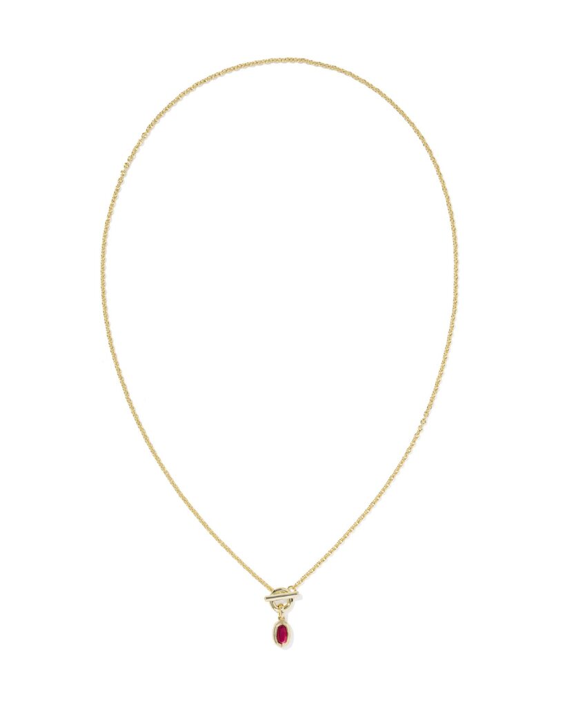 Kendra Scott Mini Elisa Toggle Short Pendant Necklace - Carmine Red Illusion