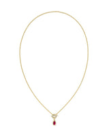 Kendra Scott Mini Elisa Toggle Short Pendant Necklace - Carmine Red Illusion