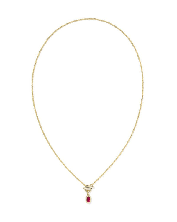 Kendra Scott Mini Elisa Toggle Short Pendant Necklace - Carmine Red Illusion