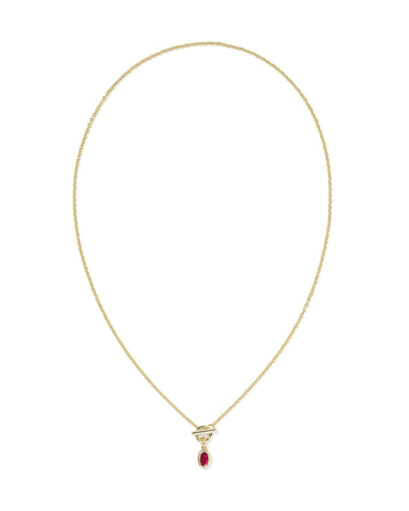 Kendra Scott Mini Elisa Toggle Short Pendant Necklace - Carmine Red Illusion