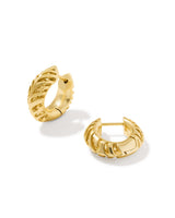 Kendra Scott Tiger Striped Mikki Gold Huggie Earrings