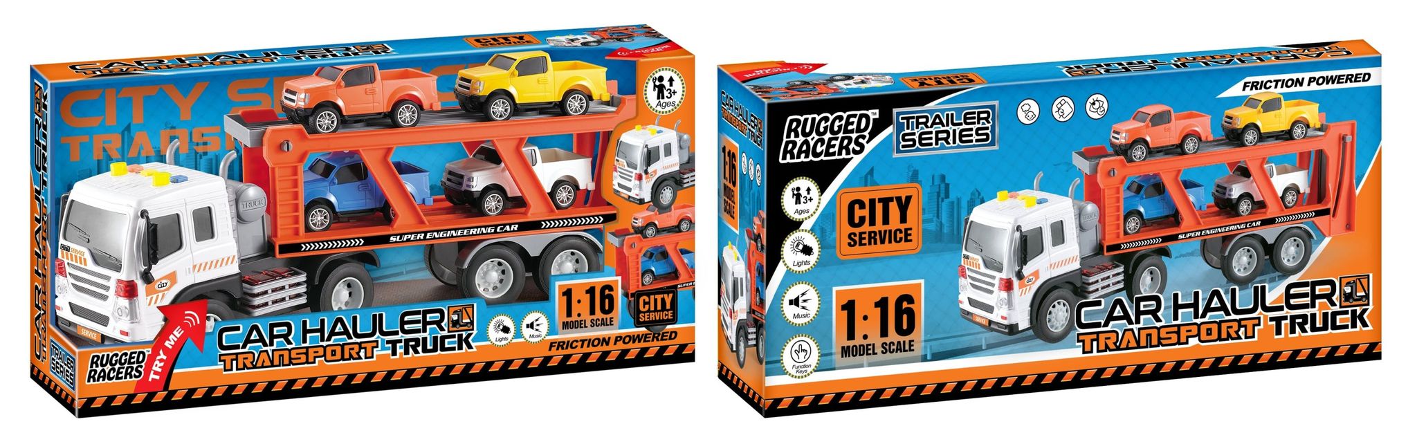 Rugged Racers 1:16 Car Hauler Truck