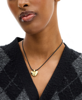 Coach Signature Puffy Heart Pendant Leather Necklace