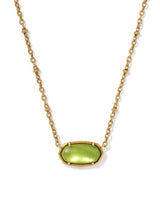 Kendra Scott Tiger Striped Elisa Vintage Gold Short Pendant Necklace - Green Mother of Pearl