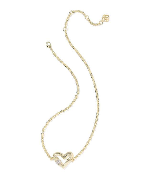 Kendra Scott Emery Heart Gold Short Pendant Necklace