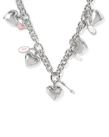 Jayna Mother Of Pearl Statement Valentines Necklace - Silver Plated