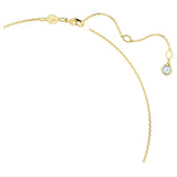 Swarovski Imber Necklace - Round cut, Light blue, Gold-tone plated