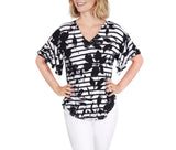 Ruby Rd. Womens Floral Short Sleeve Top
