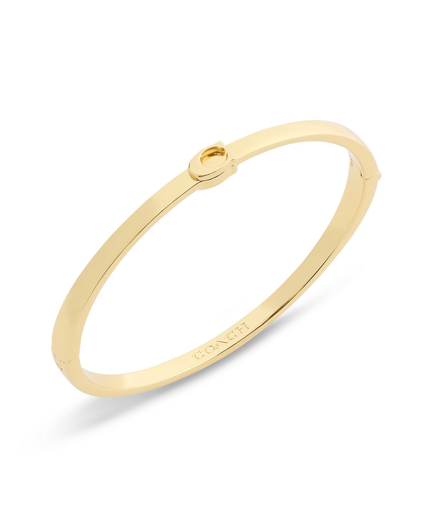 COACH Gold Minimal C Hinged Bangle Bracelet