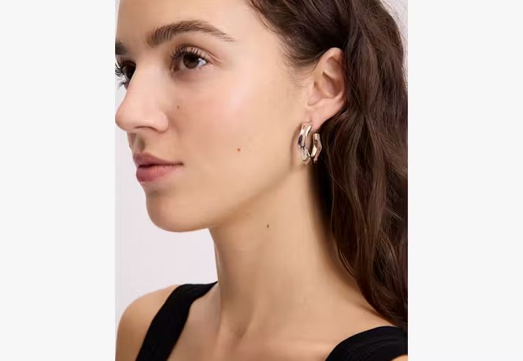 Kate Spade Molten Hoop Earrings - Silver-Toned