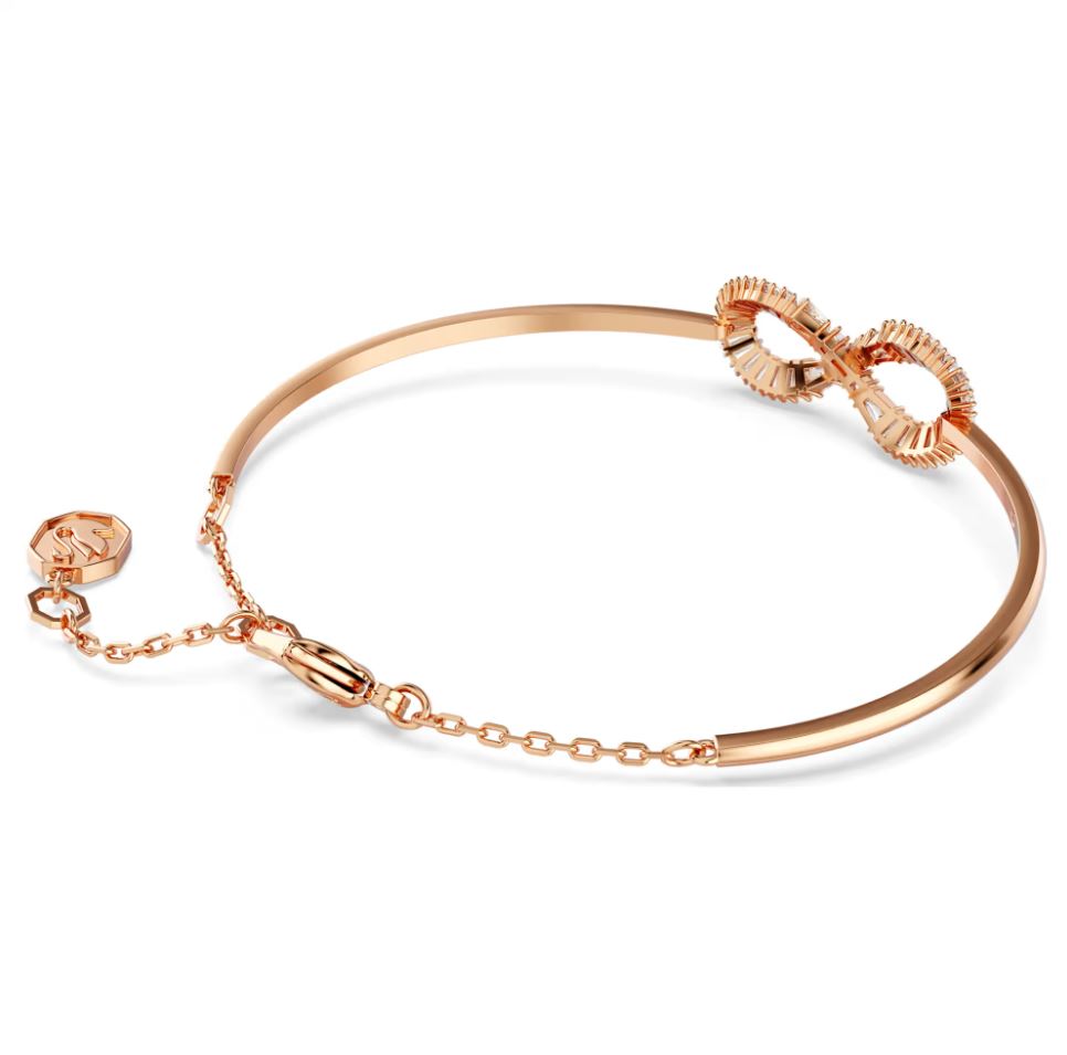 Swarovski Hyperbola Bangle Bracelet - Infinity, White, Rose Gold-Tone Plated