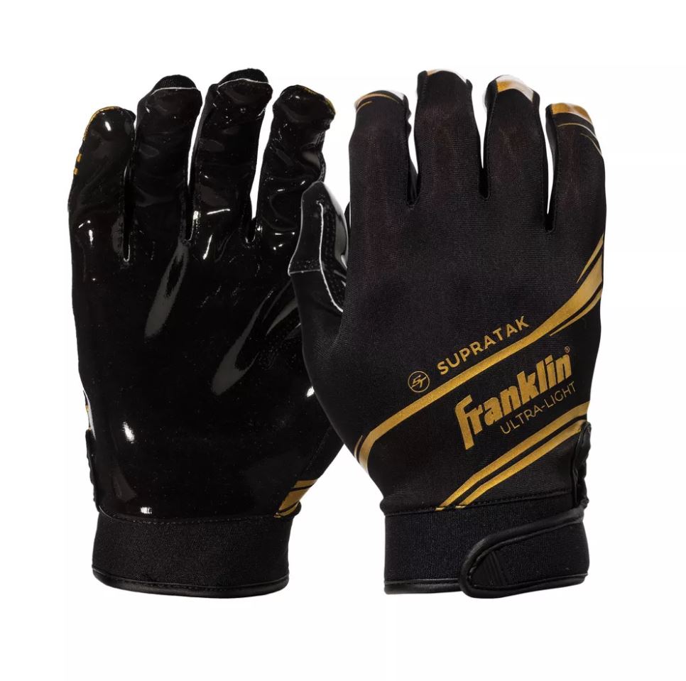 Franklin Sports Supratak Adult Receiver Gloves Black - Large