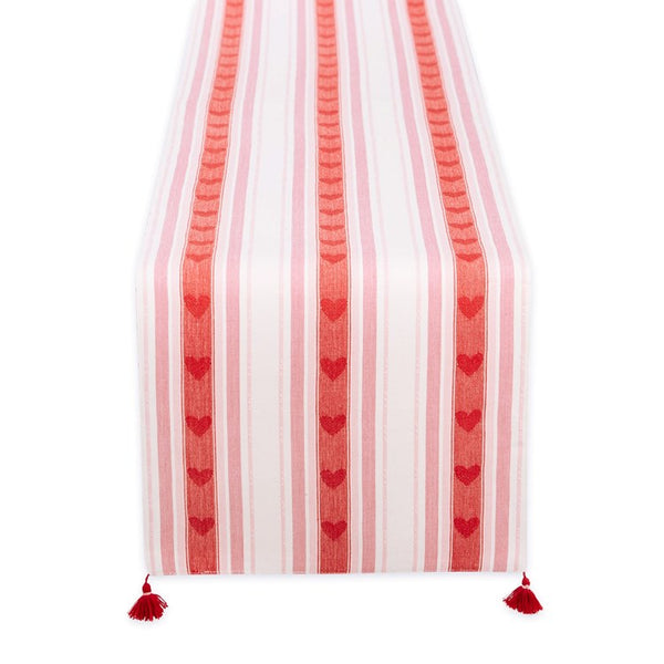 Design Imports All My Love Stripe Jacquard Table Runner