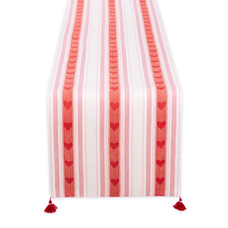 Design Imports All My Love Stripe Jacquard Table Runner