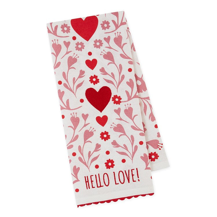 Design Imports Hello Love Embellished Dishtowel