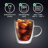 Bialetti Capri Double Walled Glass Mugs - Set of 2