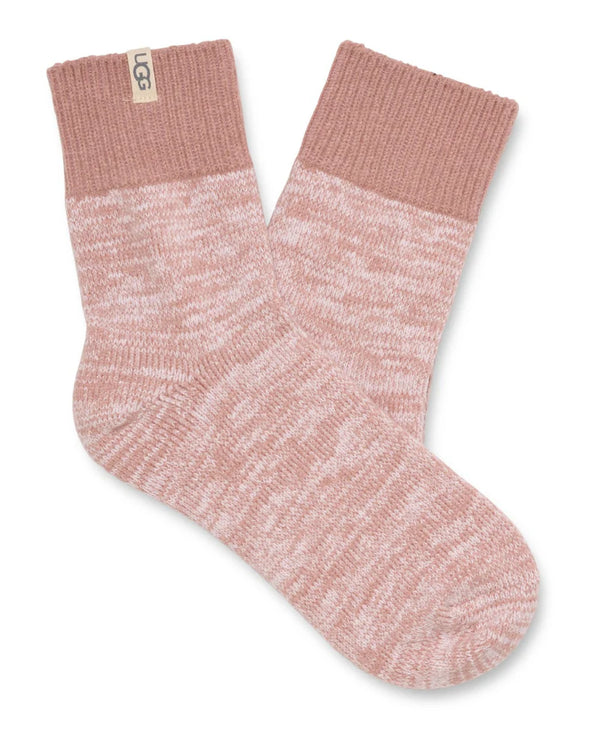 UGG Womens Rib Knit Slouchy Quarter Socks