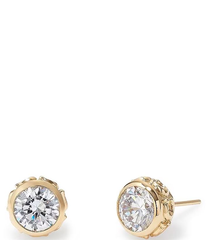 Coach Stone C Crystal Stud Earrings - Gold-Plated