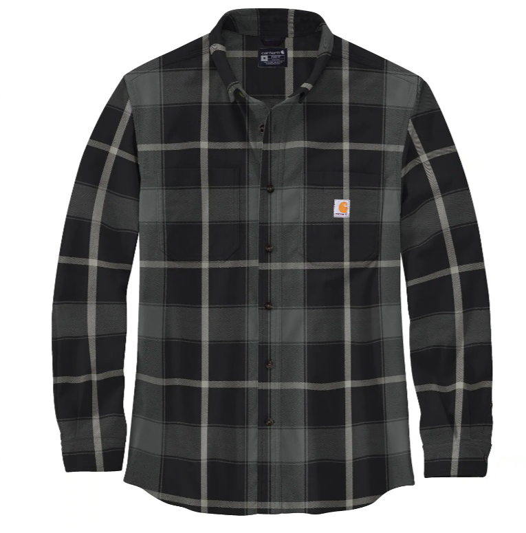 Carhartt Mens Rugged Flex Relaxed Fit Midweight Flannel Long-Sleeve Plaid Shirt