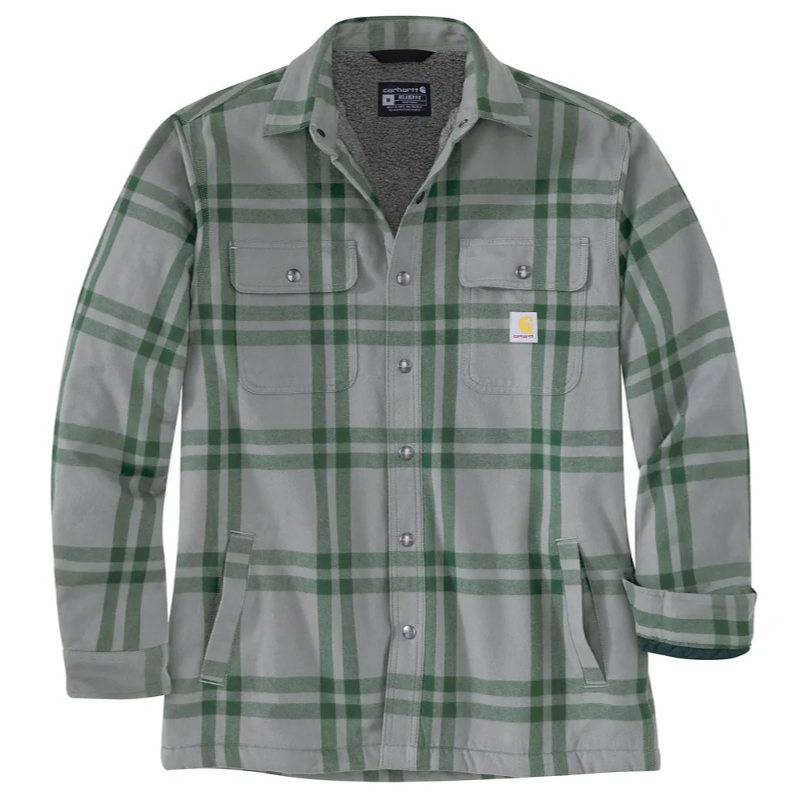 Carhartt Mens Relaxed Fit Flannel Sherpa-Lined Shirt Jacket