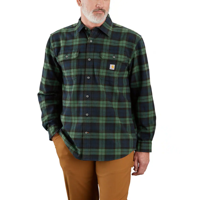 Carhartt Mens Loose Fit Heavyweight Flannel Long-Sleeve Plaid Shirt