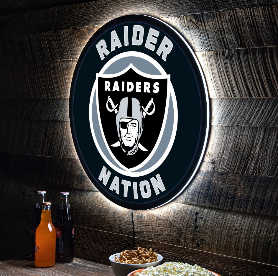 Evergreen Las Vegas Raiders Round 23" LED Lighted Sign