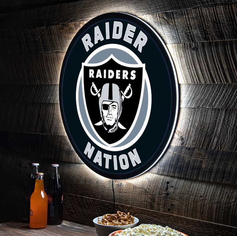 Evergreen Las Vegas Raiders Round 23" LED Lighted Sign