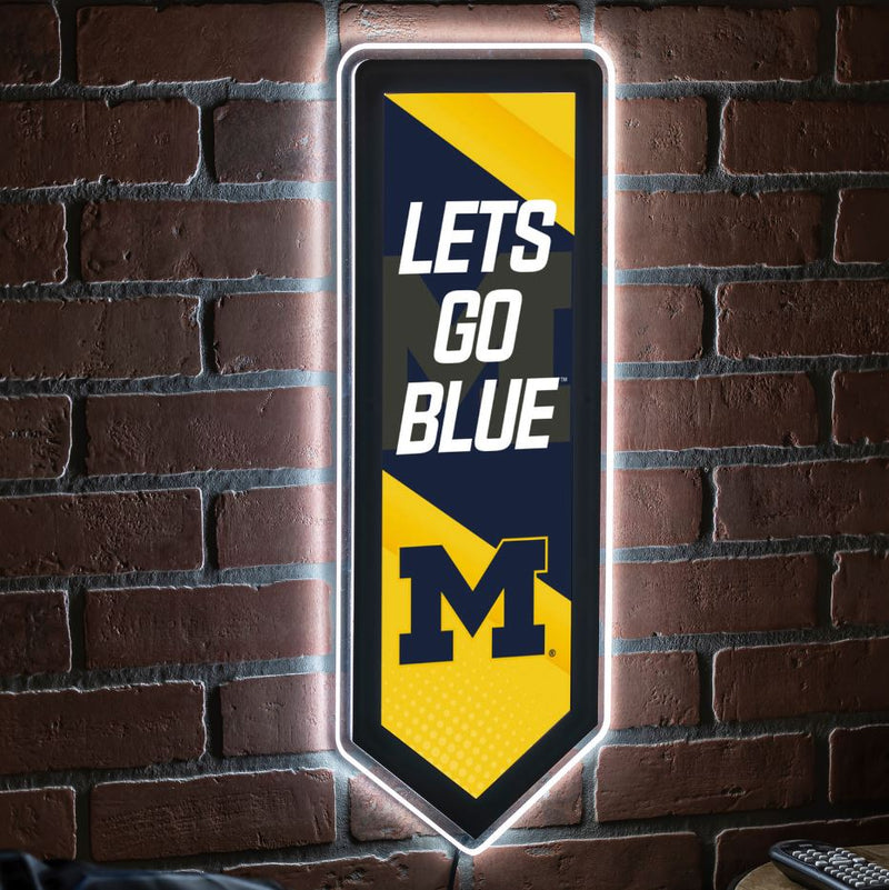 Evergreen University of Michigan Pennant 9" x 23" LED Lighted Sign