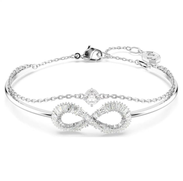 Swarovski Hyperbola Bangle Bracelet - Infinity, White, Rhodium Plated