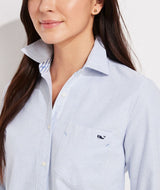 Vineyard Vines Womens Oxford Striped Chilmark Button Down Long Sleeve Shirt