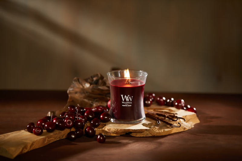 WoodWick Medium Hourglass Candle - Phantom Cherry