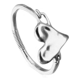 UNOde50 Silver Alloy Semi-Rigid Heart Bracelet - Medium