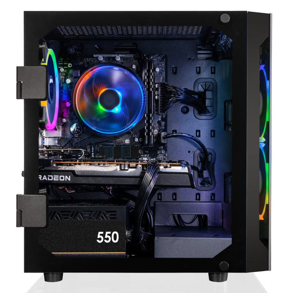 CLX SET Gaming Desktop - AMD Ryzen 7 5700X 3.4GHz 8-Core Processor, 16GB DDR4 Memory, Radeon RX 6600 8GB GDDR6 Graphics, 500GB M.2 NVMe SSD, 2TB HDD, WiFi, Black CLX Edition Karnak MicroATX Tower RGB Fans, Windows 11 Home 64-bit