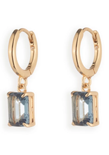 Lauren Ralph Lauren Gold Tone Blue Huggie Drop Earrings