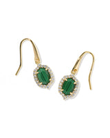 Kendra Scott Dani Stepped Frame Gold Drop Earrings - Malachite